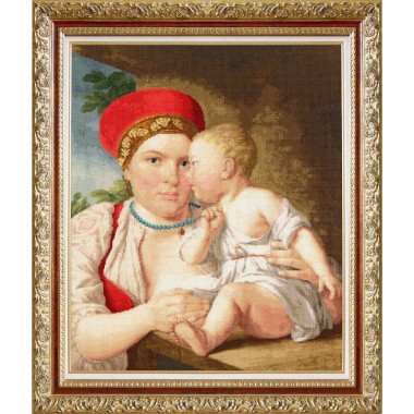 Набор для вышивания крестом Золотое руно МК-059 Кормилица с ребёнком