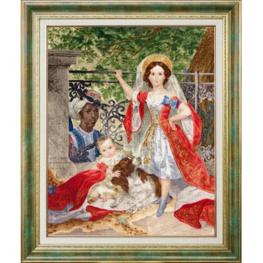 Набор для вышивания крестом Золотое руно МК-067 Портрет детей Волконских с арапом