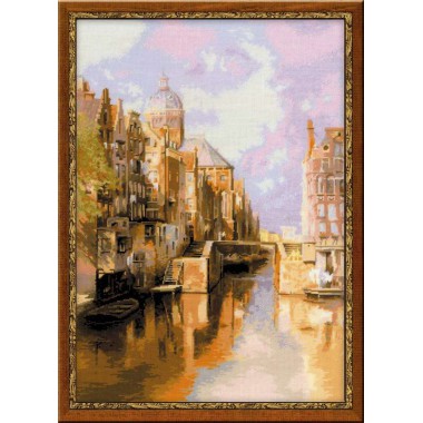 Набор для вышивки Риолис 1190 "Амстердам. Канал Аудезейтс Форбургвал"