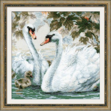 Набор для вышивания крестом Риолис 1726 Белые лебеди