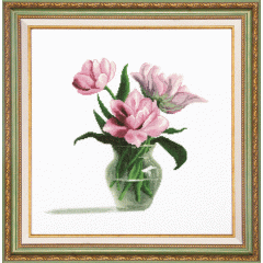 Набор для вышивки крестом Чарівна Мить М-200 "Розовые тюльпаны"