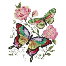 Набор для вышивки Чудесная игла 42-04 "Бабочки и розы"