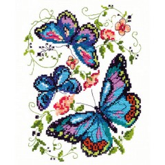 Набор для вышивки Чудесная игла 42-03 "Синие бабочки"