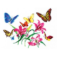 Набор для вышивки Чудесная игла 42-05 "Лилии и бабочки"