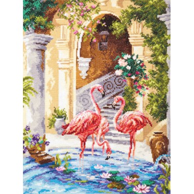 Набор для вышивки Чудесная игла 64-02 "Розовые фламинго"