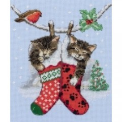 Набір для вишивки Anchor PCE0504 "Різдвяні кошенята"