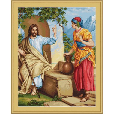 Набор для вышивания Luca-S B478 "Исус и самаритеанка"