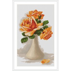 Набор для вышивания Luca-S B505 "Оранжевые розы в вазе"