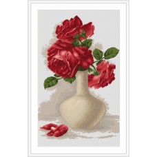 Набор для вышивания Luca-S B506 "Красные розы в вазе"
