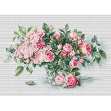 Набор для вышивки Luca-S BL22866 "Букет чайных роз"