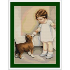 Набір для вишивки гобелен Luca-S G372 "Дівчинка з собакою"