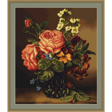 Набор для вышивки гобелен Luca-S G491 "Ваза с розами и цветами"