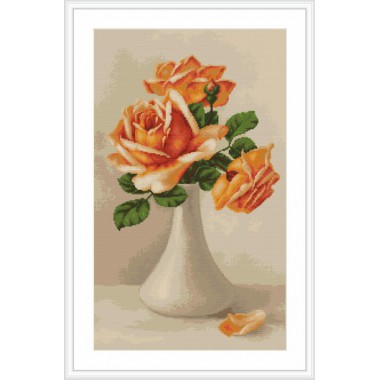 Набор для вышивки гобелен Luca-S G505 "Оранжевые розы в вазе"