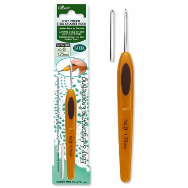 Стальной крючок для вязания с мягкой ручкой Clover Soft Touch Art 1020 (1,75mm)