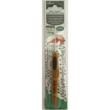 Стальной крючок для вязания с мягкой ручкой Clover Soft Touch Art 1021 (1,5 mm)