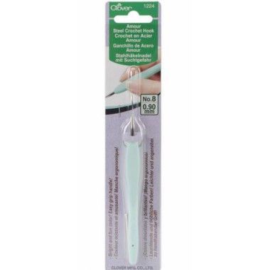 Стальной крючок для вязания с мягкой ручкой Amour Clover Япония 0.90мм Art 1224