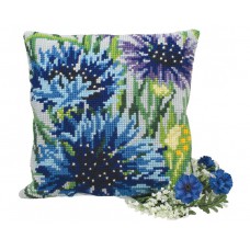 Набор для вышивания Collection D'Art 5108 Подушка "Cool Blue Cornflowers"