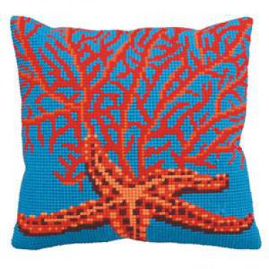 Набор для вышивания Collection D'Art 5148 Подушка "Red Starfish"