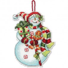 Набор для вышивки крестом Dimensions 70-08915 Снеговик со сладостями. Украшение