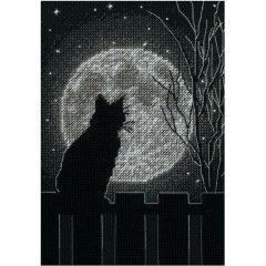 Набір для вишивки хрестиком Dimensions 70-65212 Місячна чорна кішка