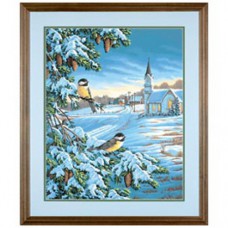 Набір для малювання Dimensions 91161 Дві синиці на фоні зимових дерев
