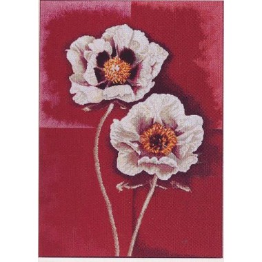 Набір для вишивання Lanarte 34853 "Білі квіти на червоному тлі"