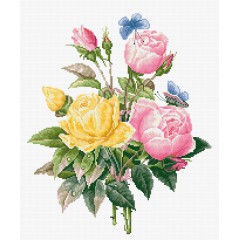 Набір для вишивки хрестиком Luca-S BU4003 Жовті троянди і бенгальські троянди