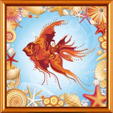 Рисунки на ткани для вышивания бисером Новая Слобода БИС2248 "Золотая рыбка"