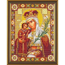 Рисунки на ткани для вышивания бисером Новая Слобода БИС9053 "Богородица «Неувядаемый Цвет»"