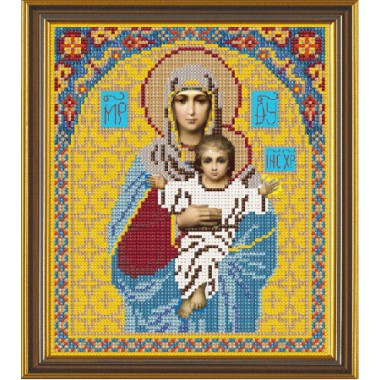 Рисунки на ткани для вышивания бисером Новая Слобода БИСС9006 "Богородица Леушинская"