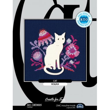 Набор для вышивания РТО CBE9005 с формой из фанеры "Кошка"