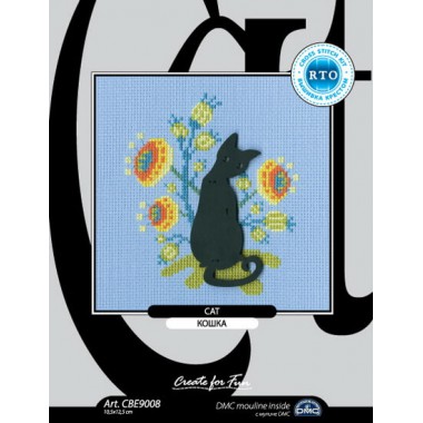 Набор для вышивания РТО CBE9008 с формой из фанеры "Кошка"