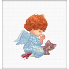 Набір для вишивання хрестиком RTO R116 "Ангелок з кошеням"