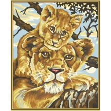 Набор для рисования красками Schipper 0383 "Львица с львенком"