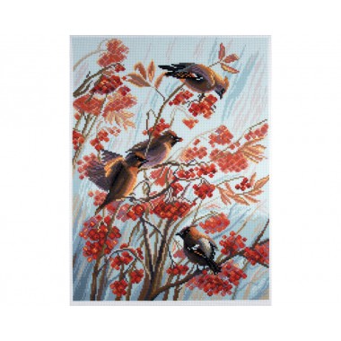 Канва с рисунком Collection D'Art Аида PA1222 "Waxwings birds"
