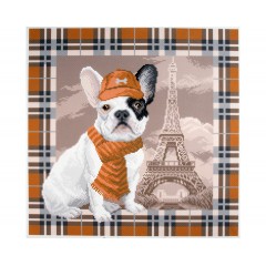Канва с рисунком Collection D'Art Аида PA1693 "French bulldog in Paris"
