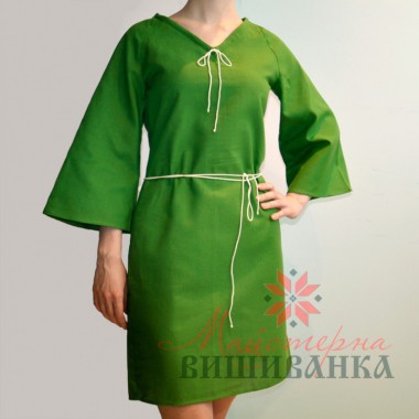Заготовка платья под вышивку Майстерна вышиванка СК-01 "Украиночка" зеленая