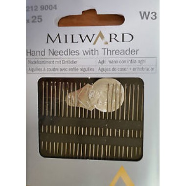 Набор игл Milward 2129004 для шитья и вышивки с нитковдевателем 25 шт.