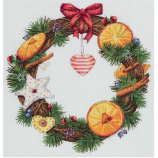 Набор для вышивания Panna ПС-7055 Венок с апельсином и корицей