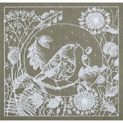 Набор для вышивки крестом Panna ПТ-1865 Белое кружево. Птица
