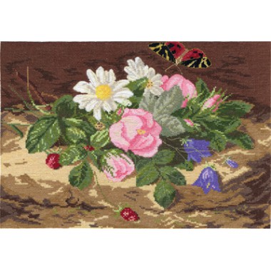 Набор для вышивания Panna Ц-0420 Букет цветов с бабочкой