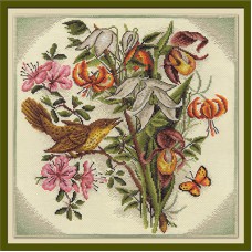 Набор для вышивания Panna ВХ-0797 Букет цветов с птицей