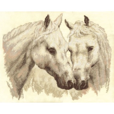 Набор для вышивания Panna Ж-1066 Пара белых лошадей